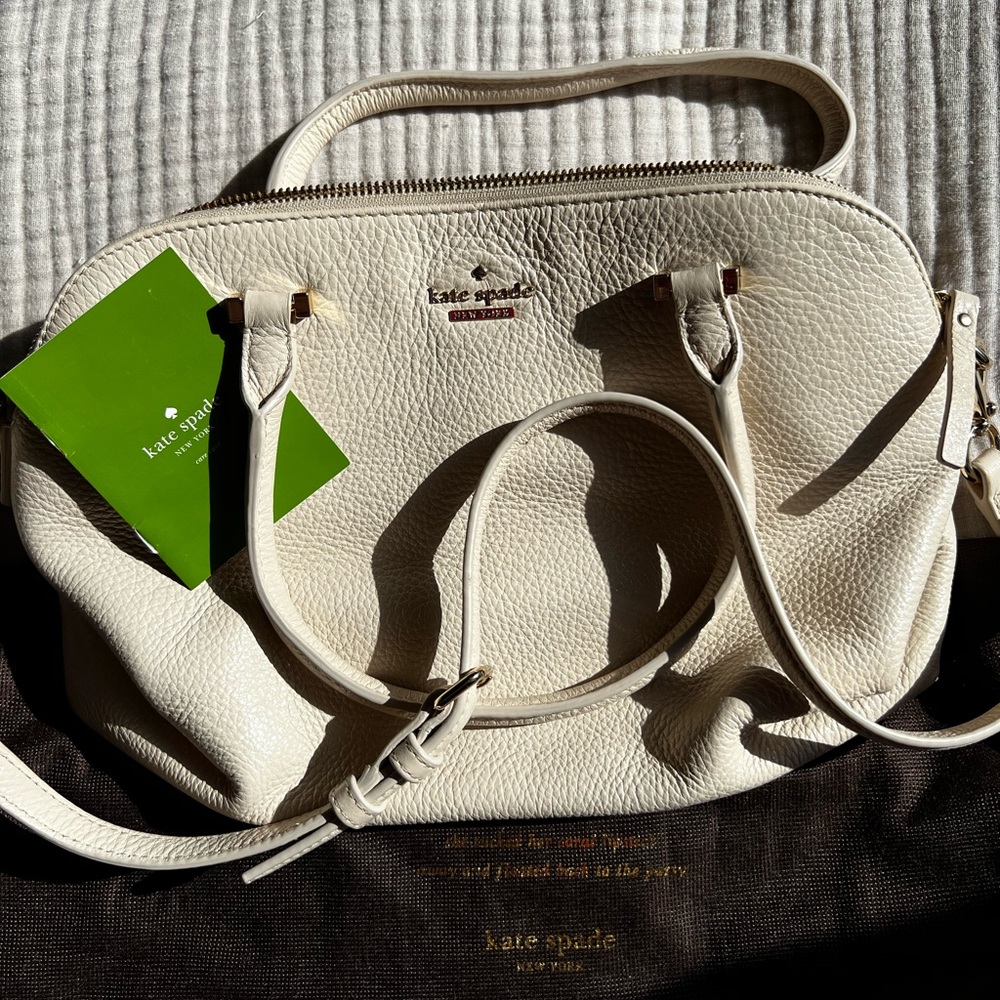 Kate Spade crossbody satchel in cream leather